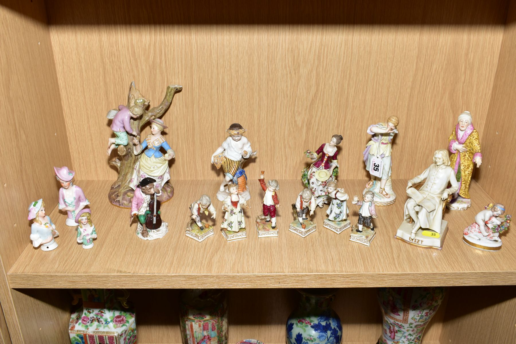 A GROUP OF 19TH AND 20TH CENTURY CONTINENTAL PORCELAIN FIGURINES, (s.d.), including a Berlin KPM