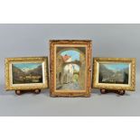 LATE 19TH/EARLY 20TH CENTURY CONTINENTAL SCHOOL, Alpine view with a village in the valley, a pair,