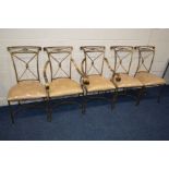 A SET OF FIVE MODERN METAL DINING CHAIRS, including two carvers (5)