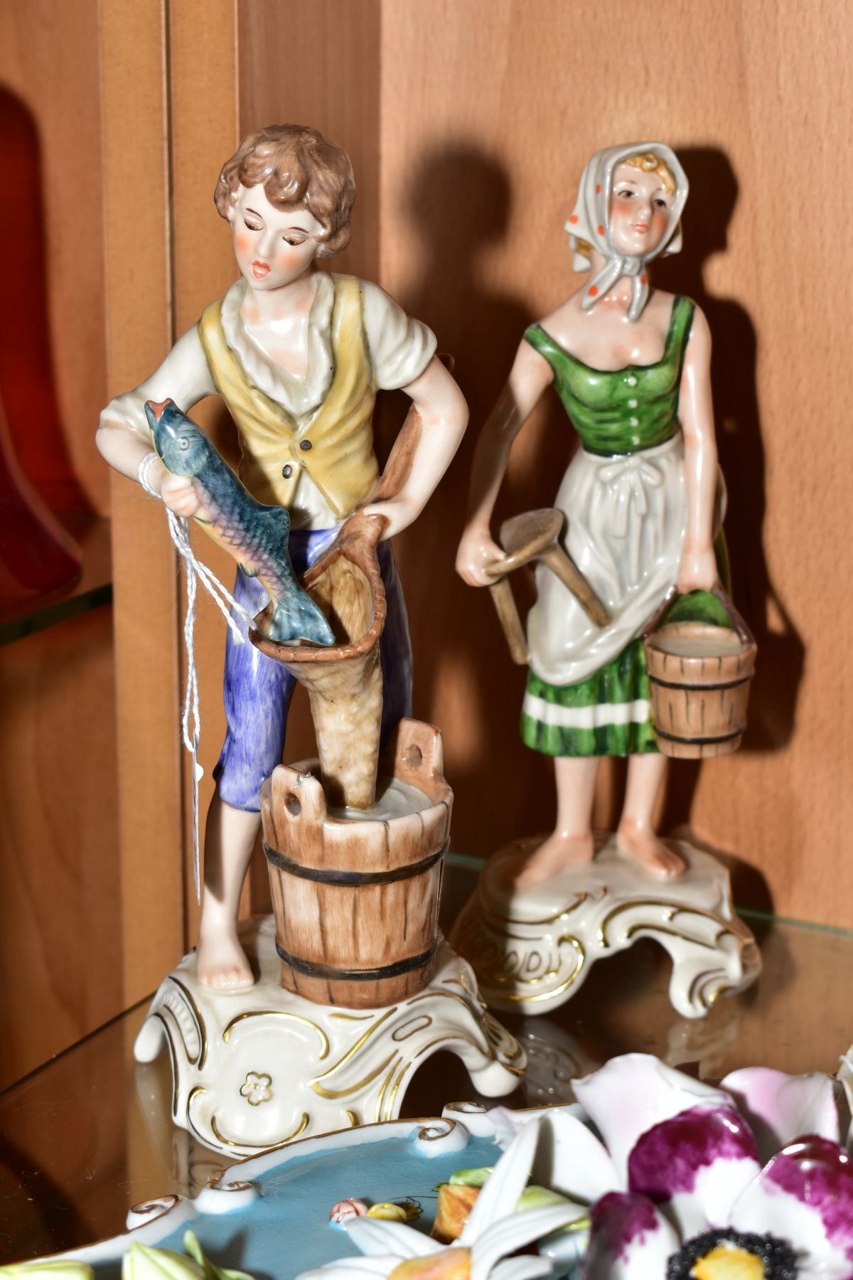 A PAIR OF GOEBEL FIGURES, Boy with Fish in Net, impressed No 1603121 and Milk Maid No 1603922, - Image 7 of 12