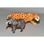 BESWICK LEOPARD IN PROWLING STANCE, length 31cm x height 12cm, gloss, model No.1082, with a