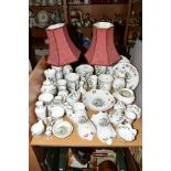 A GROUP OF AYNSLEY PEMBROKE VASES, BOWLS, WALL POCKETS, TRINKET DISHES, JARDINIERES, TABLE LAMPS