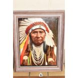 JOHN BERRY (BRITISH 1920-2009), a portrait of Chief Joseph of The Nez Perce native American Tribe,