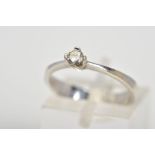 A MODERN SINGLE STONE DIAMOND RING, estimated modern round brilliant cut weight 0.15ct, ring size N,