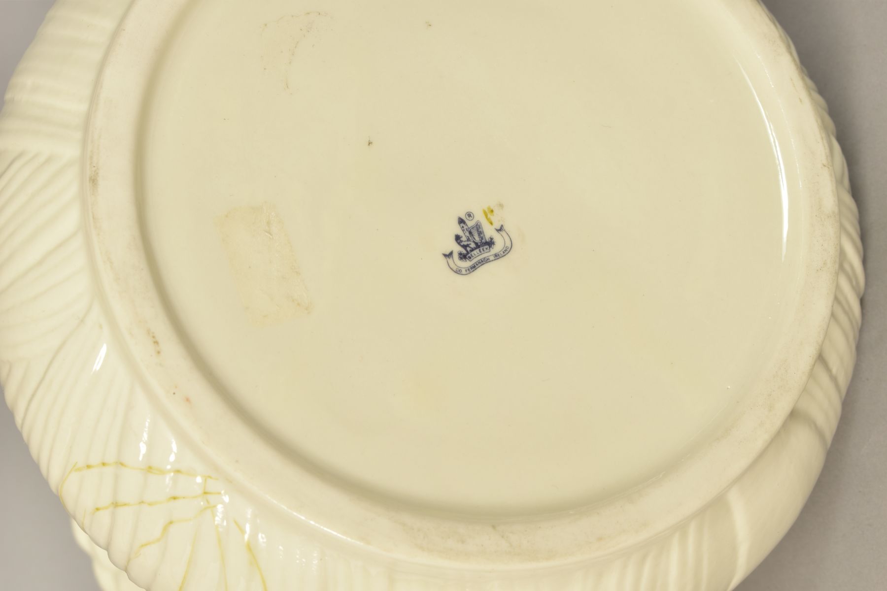 A LARGE BELLEEK VASE, decorate with shamrock, foliage and flowers, blue factory mark to base, - Image 8 of 8