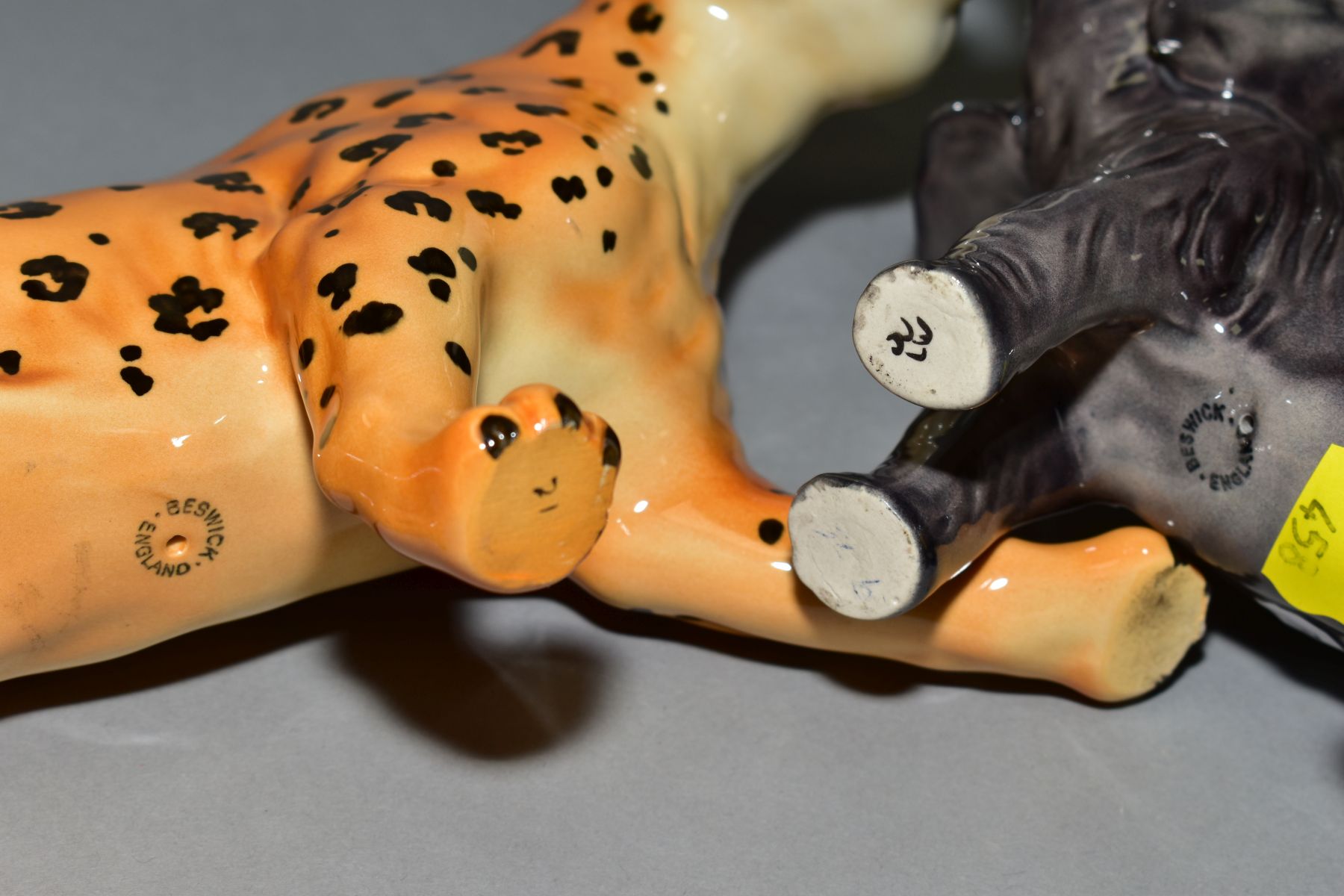 BESWICK LEOPARD IN PROWLING STANCE, length 31cm x height 12cm, gloss, model No.1082, with a - Image 7 of 8