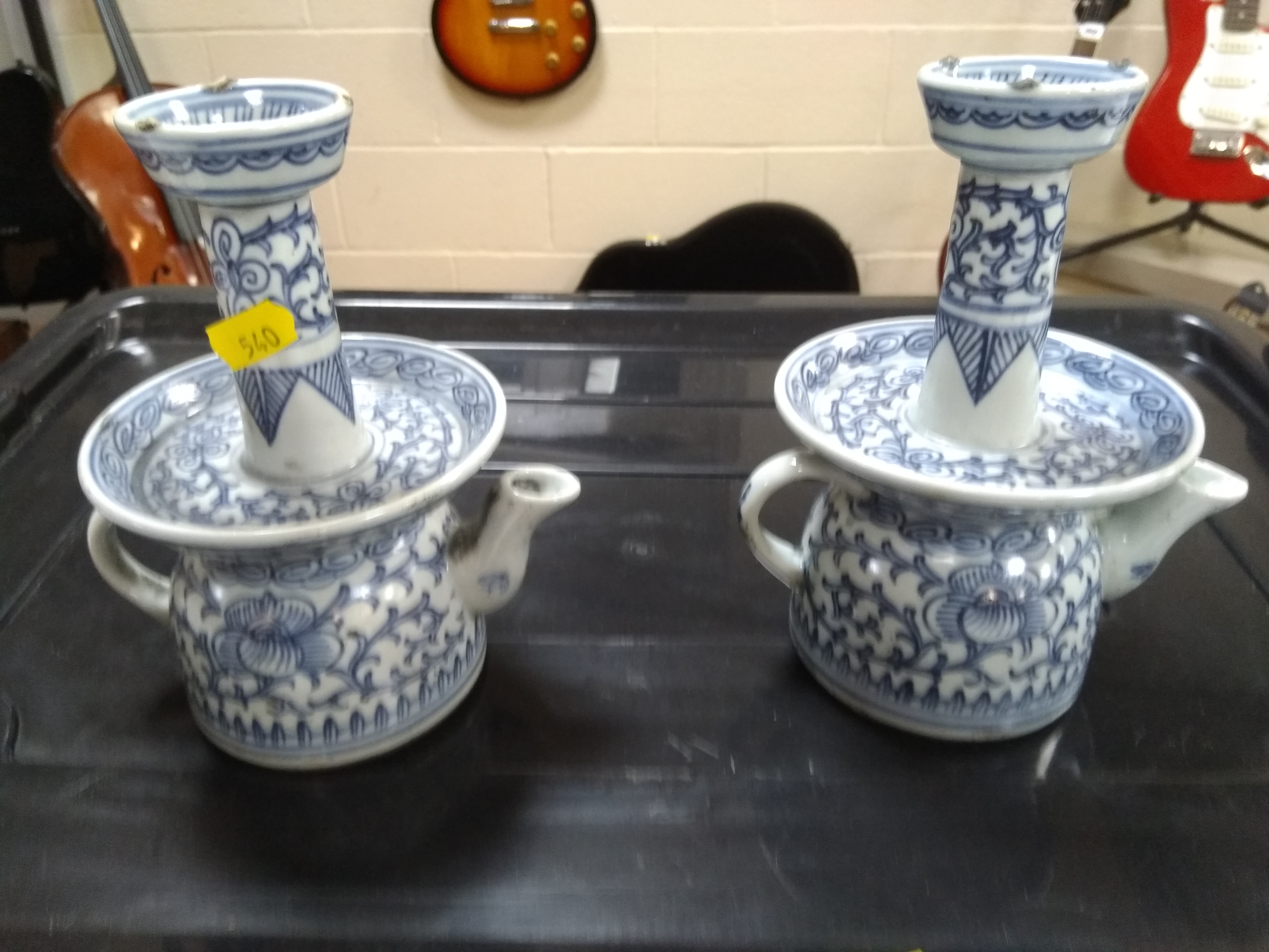 A PAIR OF 20TH CENTURY CHINESE BLUE AND WHITE PORCELAIN BULB VASES, garlic head rims above slender - Image 20 of 22