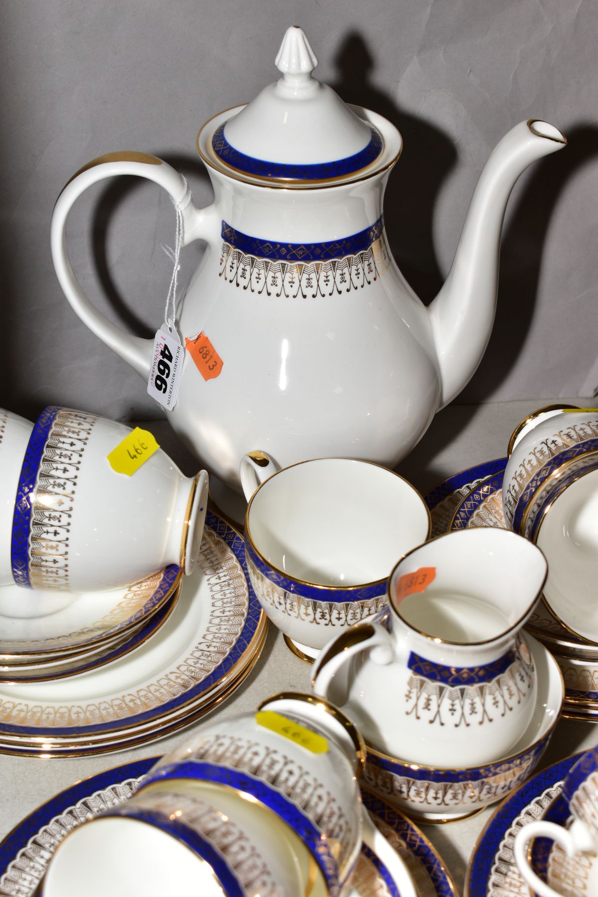 ROYAL GRAFTON 'MAJESTIC' PATTERN TEAWARES, cobalt blue with gilt decoration, to include tea pot, - Image 6 of 6