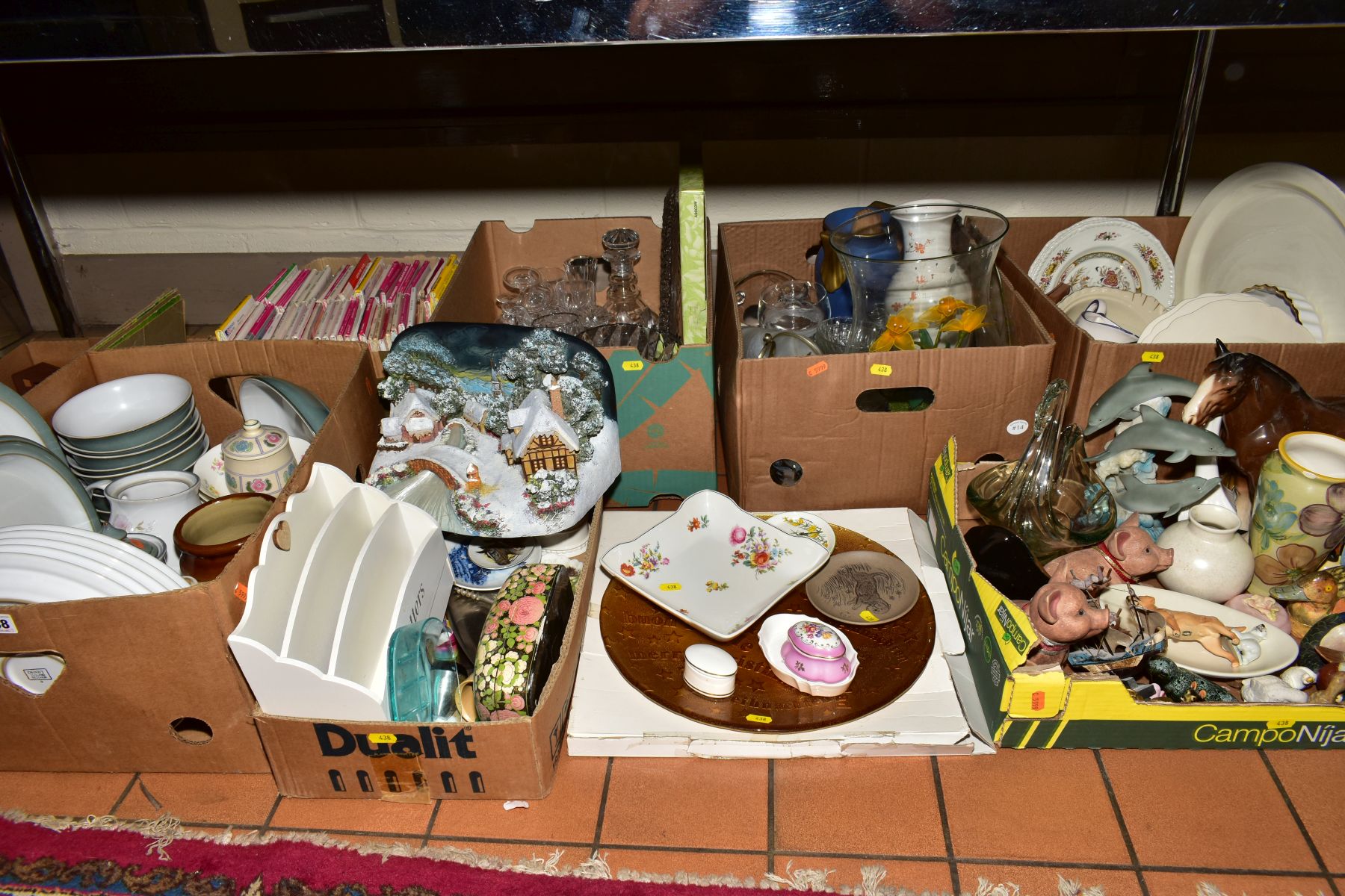 SEVEN BOXES OF CERAMICS, GLASSWARE, OS MAPS, ETC, including Christmas ornament and boxed Christmas - Image 2 of 22