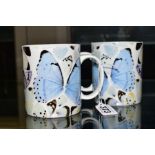 DAMIEN HIRST (BRITISH 1965) 'VIRTUE' a pair of butterfly wing design porcelain mugs, Hirst/Hirst