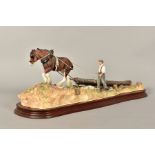 A BORDER FINE ARTS SCULPTURE, 'Logging' B0700, limited edition No59/1750, modeller Ray Ayres from