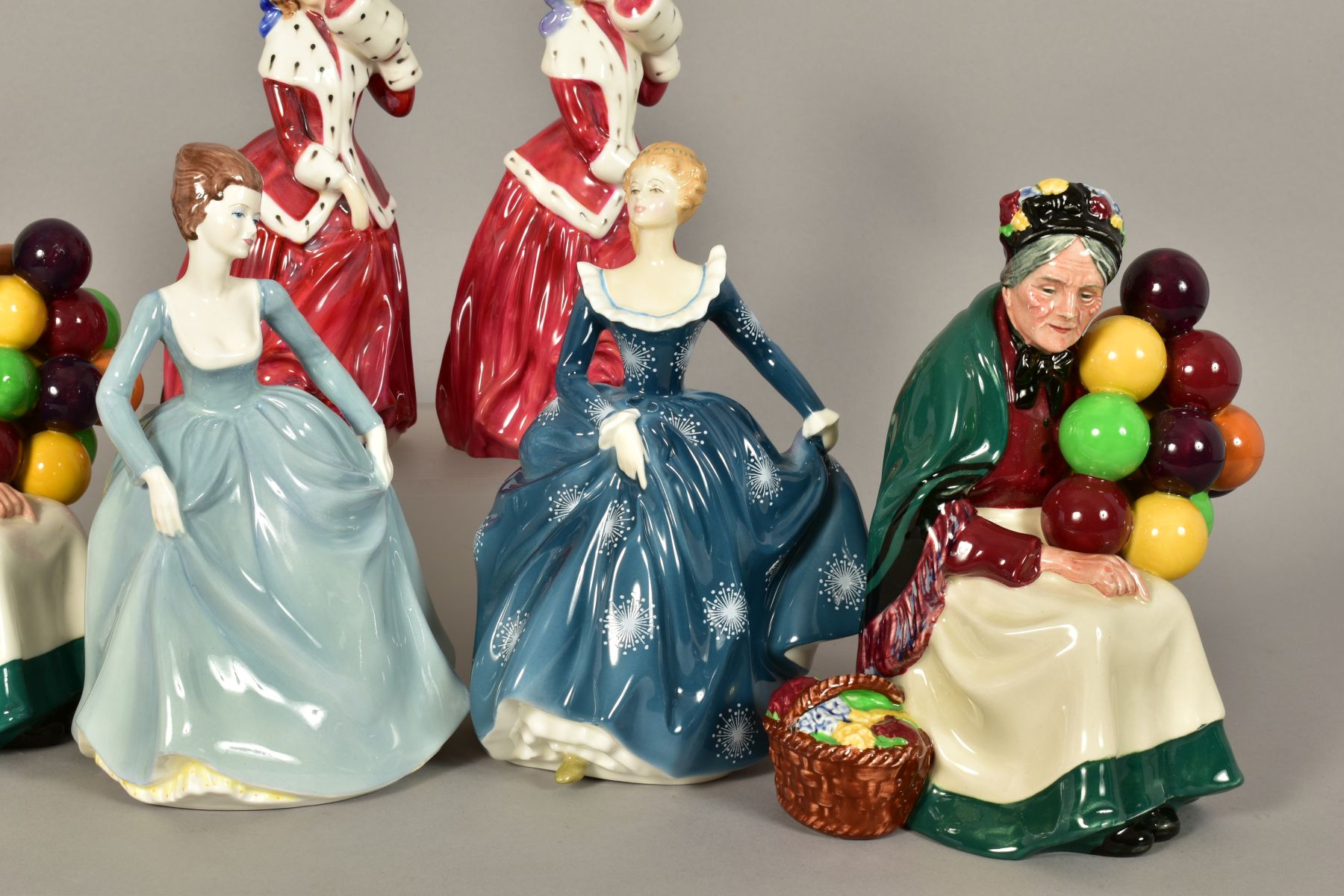 FIVE ROYAL DOULTON FIGURES 'Fragrance' HN2334, two 'The Balloon Seller' HN1315 and two 'Christmas - Image 6 of 8
