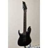AN IBANEZ RG421EXL LEFT HANDED ELECTRIC GUITAR, with matt black finish, rosewood finger board and