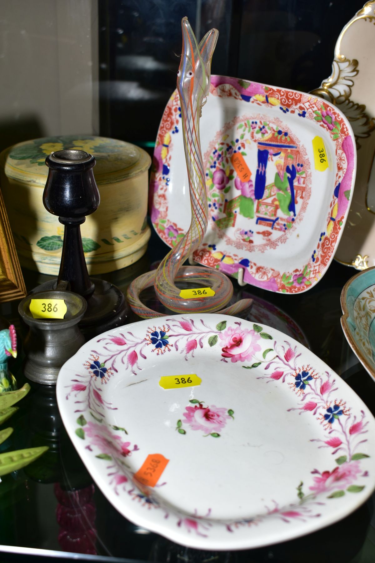 A GROUP OF MISCELLANEOUS 19TH AND 20TH CENTURY CERAMICS AND GLASS ETC, including two hand painted - Image 7 of 14