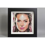 ZINSKY (BRITISH CONTEMPORARY) 'ANGELINA JOLIE' an artist proof print of the movie star 15/25, signed