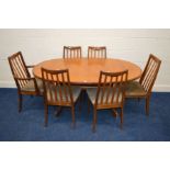 A G PLAN FRESCO TEAK EXTENDING DINING TABLE, with a single fold out leaf, extended length 209cm x