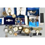 A QUANTITY OF WRIST WATCHES, to include a number of gold-plated rotary watches with quartz