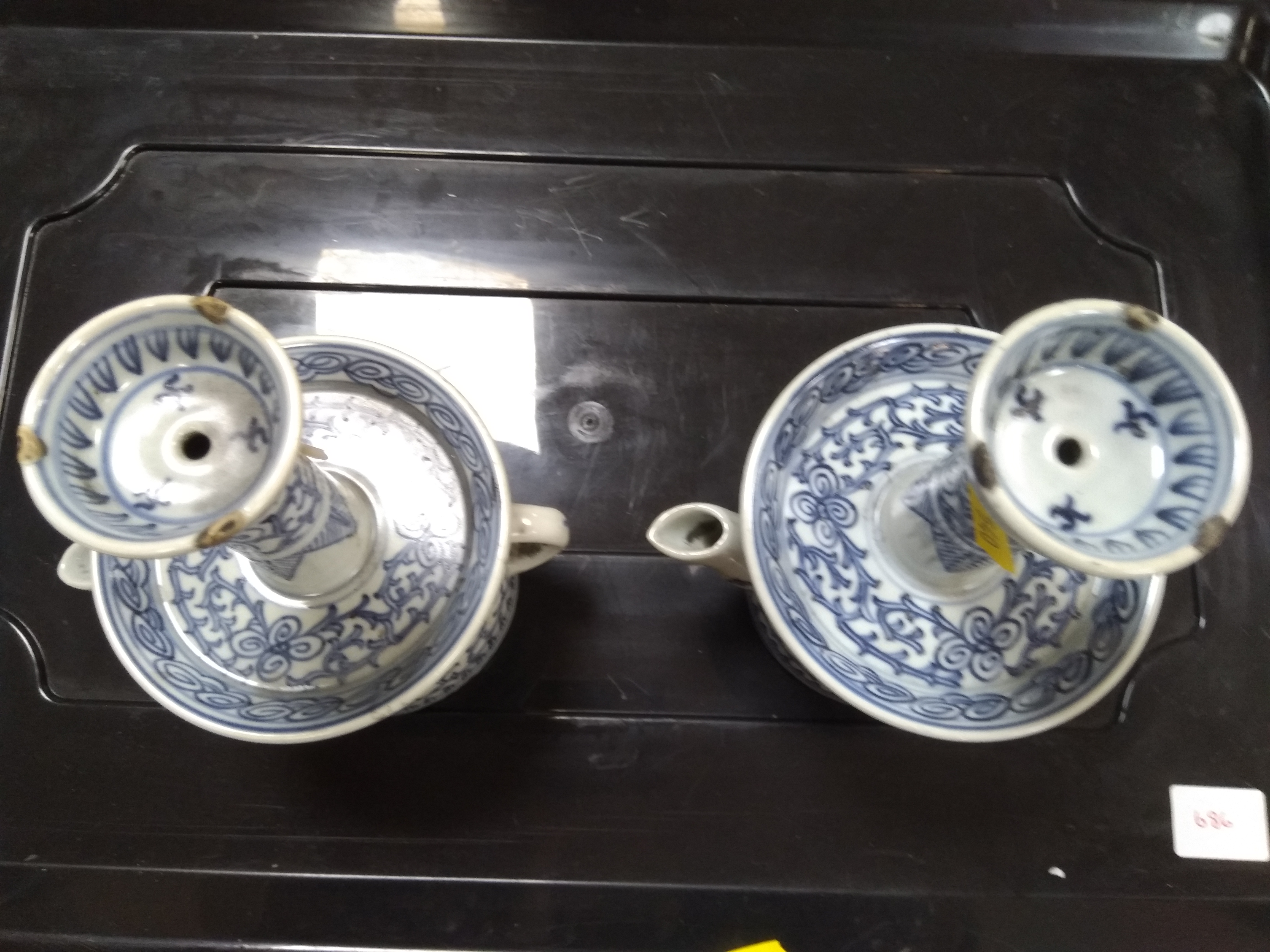 A PAIR OF 20TH CENTURY CHINESE BLUE AND WHITE PORCELAIN BULB VASES, garlic head rims above slender - Image 22 of 22