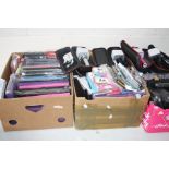 FOUR TRAYS CONTAINING SEVENTY SIX TABLET CASES, eleven mobile phone cases, seven tempered glass