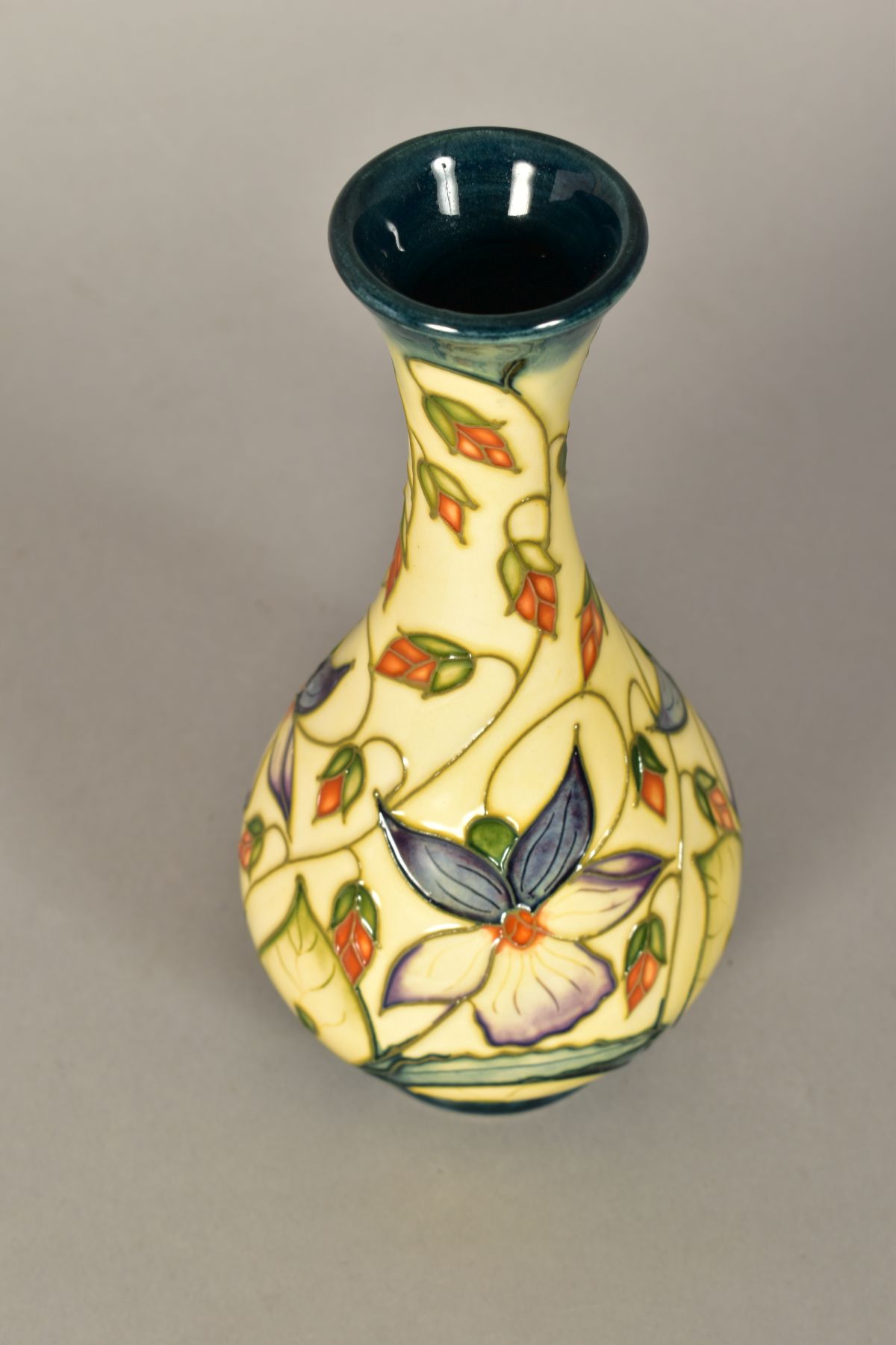 A MOORCROFT POTTERY BUD VASE, 'Sweet Thief' pattern, signed Rachel Bishop and No163, impressed - Image 5 of 8