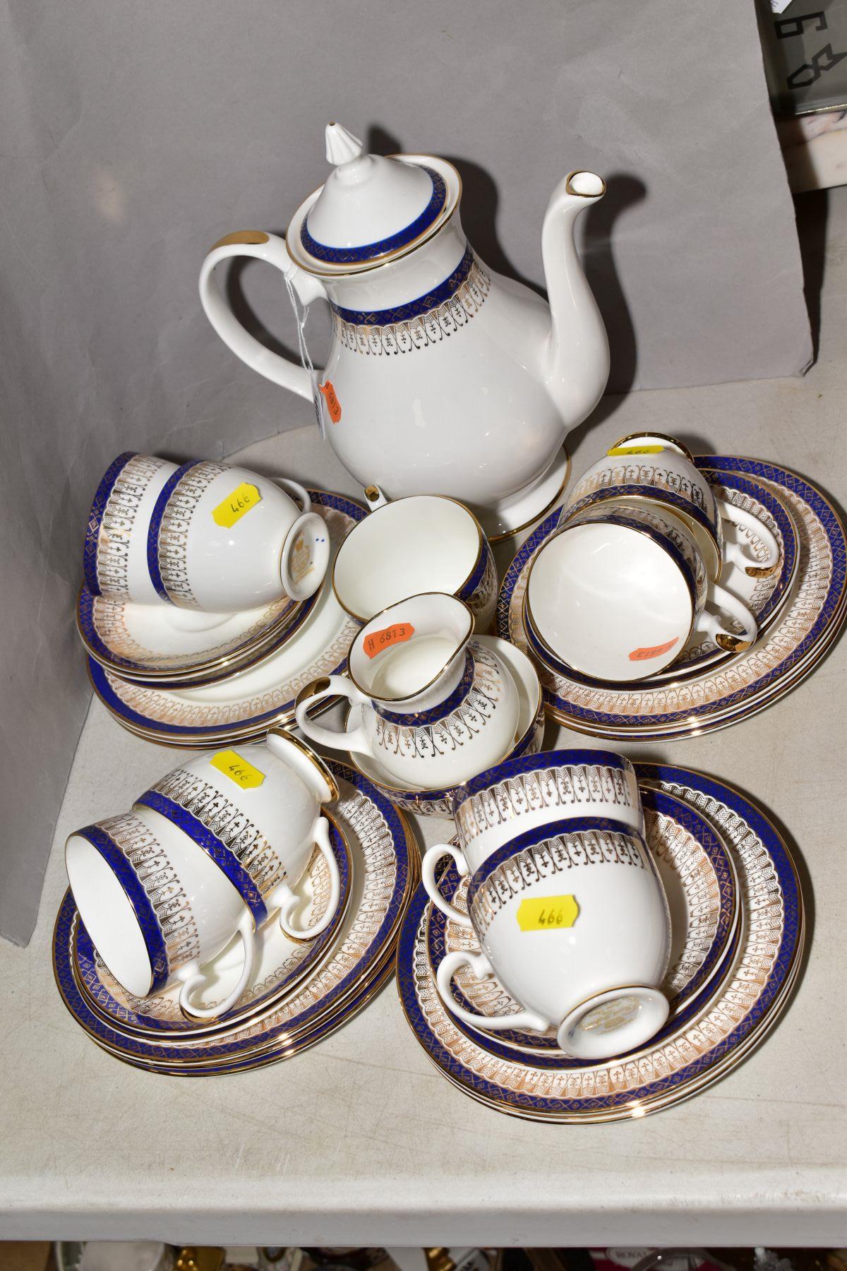 ROYAL GRAFTON 'MAJESTIC' PATTERN TEAWARES, cobalt blue with gilt decoration, to include tea pot, - Image 2 of 6