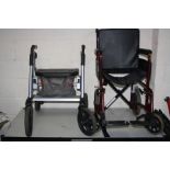 A Z-TEC FOLDING WHEEL CHAIR, with foot rests, together with an access active plastic folding
