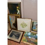 PAINTINGS AND PRINTS, etc, to include a pair of Auguste Lafitte Aquatint etchings, signed to lower