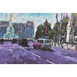 TIMMY MALLETT (BRITISH CONTEMPORARY) 'CELEBRATING ON THE MALL', a limited edition print on canvas of