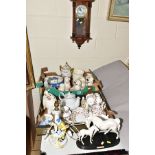 TWO BOXES AND LOOSE CERAMIC ITEMS etc, to include Royal Doulton 'Spirit of Affection' sculpture,