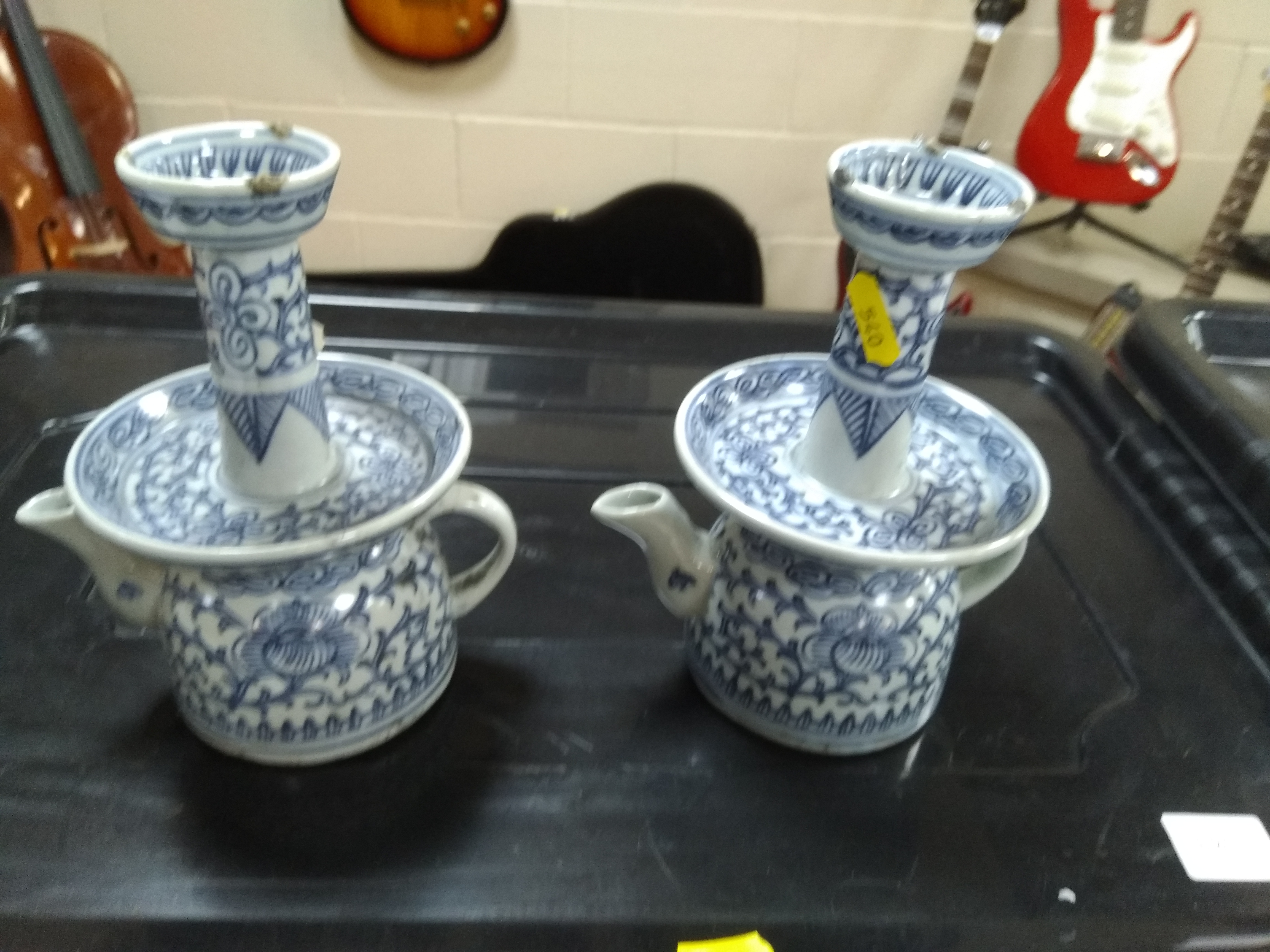 A PAIR OF 20TH CENTURY CHINESE BLUE AND WHITE PORCELAIN BULB VASES, garlic head rims above slender - Image 21 of 22