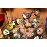 A COLLECTION OF KAREN FAWCETT BIRDS AND MICE SCULPTURES, to include 'Redwing', 'House Sparrow', '