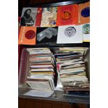 A TRAY CONTAINING OVER TWO HUNDRED 7'' SINGLES INCLUDING Freddie and the Dreamers, The Congregation,