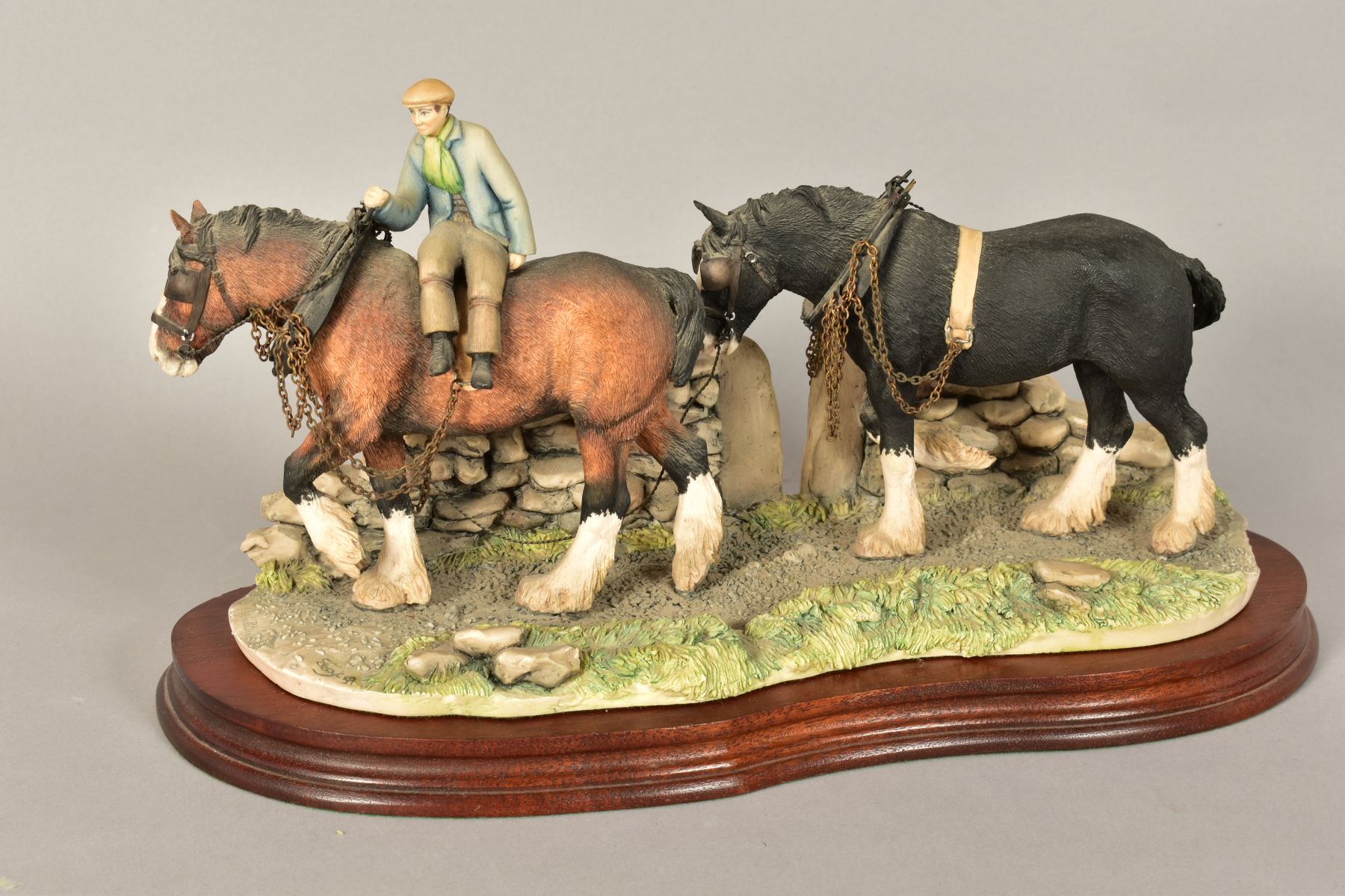 A BORDER FINE ARTS SCULPTURE 'Coming Home' (two Shire Horses), JH9A, modeller Judy Boyt from All