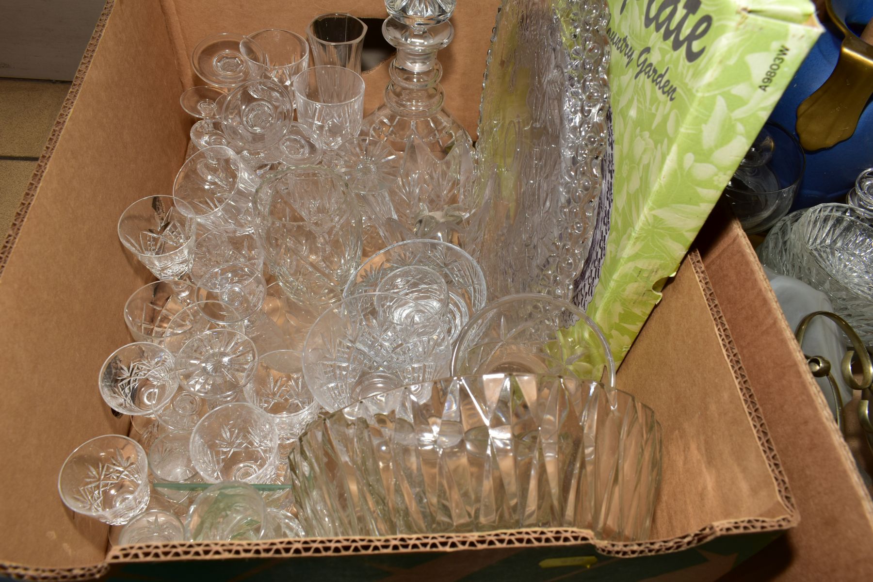 SEVEN BOXES OF CERAMICS, GLASSWARE, OS MAPS, ETC, including Christmas ornament and boxed Christmas - Image 11 of 22