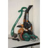 A WORX WG500E GARDEN BLOWER/VAC, with collection bag, together with a Parkside PHS 55.5 pro hedge