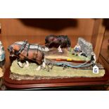 TWO BORDER FINE ARTS SCULPTURES 'Stout Hearts' (ploughing scene), JH34 modeller Ray Ayres from All