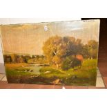A LATE 19TH CENTURY LANDSCAPE, oil on canvas, indistinctly signed, dated (18)91 bottom right,