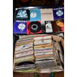 A TRAY CONTAINING OVER TWO HUNDRED 7'' SINGLES, including Bad Company, Roger Daltrey, Marshall Hain,