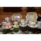 A GROUP OF MOSTLY EARLY 19TH CENTURY BRITISH PORCELAIN, including a Davenport tea cup and saucer