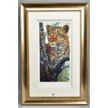 ROLF HARRIS (AUSTRALIAN 1930) 'ALERT FOR PREY II', a limited edition print of a Leopard, 167/195,