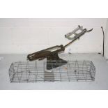 A CLAY PIGEON TRAP, together with a rodent trap cage (2)