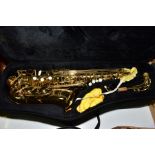 A CASED TREVOR J JAMES & CO 'CLASSIC' SAXOPHONE, mother of pearl effect buttons, D3217