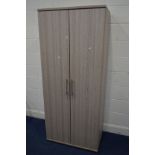 A MODERN TWO DOOR WARDROBE, width 81cm x depth 53cm x height 188cm