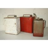 THREE VINTAGE PETROL AND PARAFFIN CANS