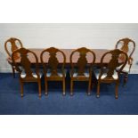 A MODERN CHERRYWOOD ITALIAN EXTENDING TWIN PEDESTAL DINING TABLE, canted corners, two additional