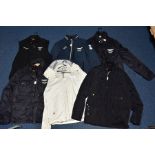 A COLLECTION OF SIX GENTS HACKETT 'ASTON MARTIN RACING' JACKETS/GILET, comprising a black buckle
