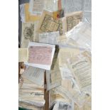 A LARGE COLLECTION OF PAPER EPHEMERA including Bills of Sale, Business Receipts, Quotations,