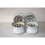 A SET OF FOUR WEBBER 6'' X 10'' STEEL WHEELS original Austin Mini fit (for refurb)