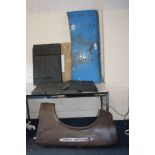 A QUANTITY OF MK1/2 FORD ESCORT BODY PANELS and a rear heated windscreen including a boot and wing