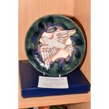 A BOXED MOORCROFT POTTERY 1993 YEAR PLATE, limited edition 247/500, second series, second edition,